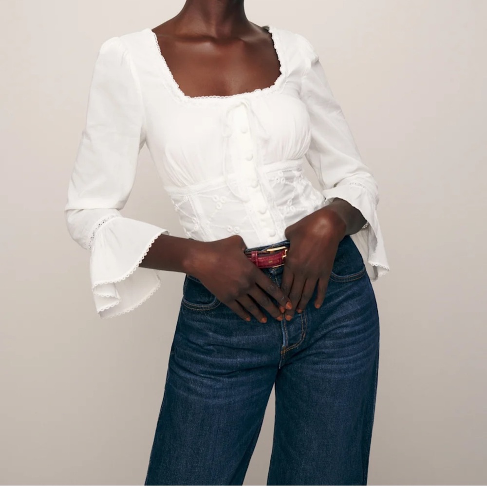 Reformation Heidi Top White - Size 10